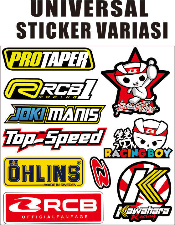 Sticker Motif Sticker New Sticker Racing Sticker Set Stiker Tren Motor Variasi Universal