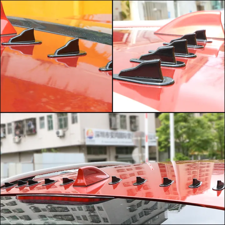 10PCS Shark Fin Vortex Generator Car Wing Roof Spoiler Bumper Universal