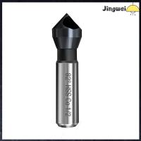 JINGWEI เหล็กความเร็วสูง 3/8 "ก้านกลม Countersink สว่าน สีดำสีดำ เงินสีเงิน 82องศาจุดมุมเฉียงหลุม Chamfering ตัด ทนทานต่อการใช้งาน ก้านกลม3/8" โคบอลต์เหล็กความเร็วสูงที่มีเครื่องมือลบมุม คนงานงานประดิษฐ์