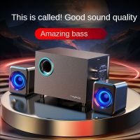 Wooden Bluetooth Computer Audio Desktop Home Wired Laptop Small Speaker Overweight Subwoofer Large Volume