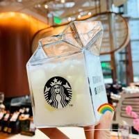 The new starbucks cups milk box straw thickening high-temperature microwave or firing of milk