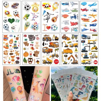 ✧✸ 5 Sheets/Set Children Tattoo Sticker Cartoon Vehicle Animal Butterfly Soccer Pattern Kids Arm Hands Body Temporary Fake Tattoo