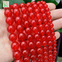 Smooth Red Jasper Chalcedony Jades AAAAA ลูกปัดหินธรรมชาติสำหรับเครื่องประดับ DIY Charms สร้อยข้อมือ468101214มม. 15 "Strand