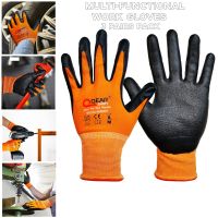 3 Pairs Nitrile Rubber Coated Work Gloves Oil/Greasy Resistance Palm And Good DexterityQuality LinerMechanic Work Safety