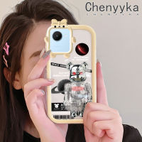 เคส Chenyyyka สำหรับ Realme C30s C30 Narzo 50i Prime Case เคสแฟชั่นเชิงกลหมีน้อยมอนสเตอร์ตัวน้อยมีโบว์แบบเคสนิ่มทนต่อการขัดถูเคสโทรศัพท์โปร่งใสฝาครอบป้องกันเลนส์กล้องถ่ายรูป TPU ซิลิกาเจล