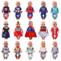 Doll Clothes 2 Pcs/Set Pajamas Super Hero Series For 18 Inch American amp;43CM Reborn Baby New Born Logan Boy Doll Action Figure Toy