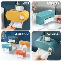 Wall Mounted No Punching Waterproof Storage Rack Roll/Draw Paper Dispenser Tissue Box Shelf Toilet Paper Holder Toilet Roll Holders