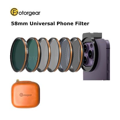 Fotorgear ตัวกรองโทรศัพท์ทั่วไปขนาด58มม. CPL ND ตัวกรองหมอกสีดำสำหรับสมาร์ทโฟน58มม. 12 13 14 Pro Max เหมาะสำหรับ Xiaomi ที่เหมาะกับ Huawei