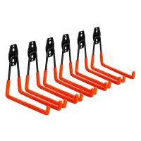 Garage Hooks 6 Pack Wall Storage Hooks Heavy Duty Steel Tool Hangers for Utility Organizer, Wall Mount Holders