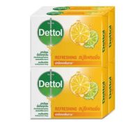 ( มีคูปองส่งฟรี / 60/ 100 กรัม 4 ก้อน ) DETTOL เดทตอล สบู่ก้อนแอนตี้แบคทีเรีย สูตรรีเฟรชชิ่ง