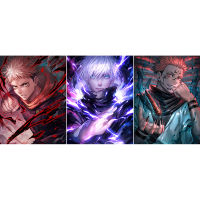 Anime Artwork Jujutsu Kaisen 3D Lenticular Poster Wall Decor Sukuna Gojo Yuji Wallpaper Flip Gradient Wall Art Gifts for Boys