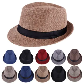 Straw Fedora Hat, Stiff Brim Panama Hat, Men Summer Hat, Women Safari Hat,  Vintage Hat, Man / Woman Flat Brim, Groomsmen Hat, Wedding Hat 