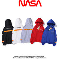 Nasa เสื้อฮู้ดธงชาติอเมริกาพื้นฐานชุดวอร์มปักลาย