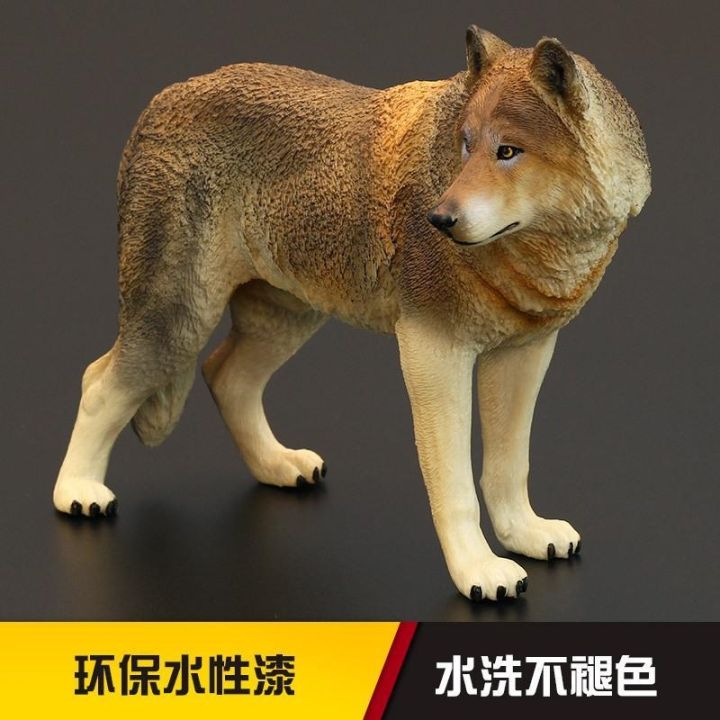 children-simulation-toy-animals-wild-animal-models-suit-solid-black-and-white-wolf-wolf-grassland-wolf-king