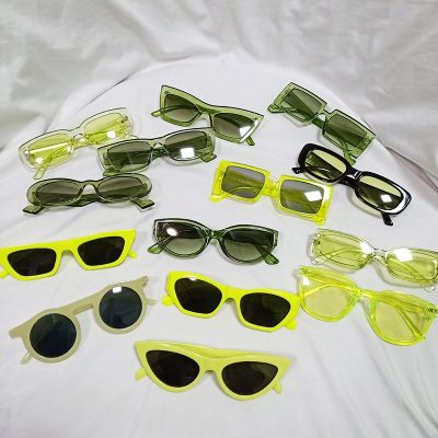 DYTYMJ Green Sunglasses Woman Fashion Jelly Color Retro Cat Eye Shades for Women Sun Glasses Travel Gafas Hombre Wholesale Bulk