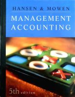 MANAGEMENT ACCOUNTING : Hansen &amp; Mowan