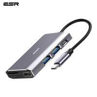 Esr 6 In 1 Usb Type-C 3.1ฮับ Usb 3.0ตัวแยกอะแดปเตอร์เอาต์พุตถ่ายโอนความเร็วสูงการ์ดรีดเดอร์ Sd 6/8พอร์ตฮับเครื่องชาร์จ