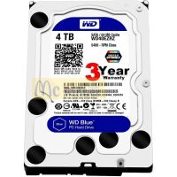 4TB HDD (ฮาร์ดดิสก์) WD BLUE (WD40EZAZ) SATA3(6GB/S), 5400RPM, 64MB - รับประกัน 3 ปี SYNNEX