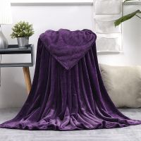 [High-end blanket] ผ้ากำมะหยี่ Selimut Bulu สีแสดเนื้อนุ่มให้ความอบอุ่นสำหรับเดินทางโซฟาแบบเตียงผ้าคลุมกำมะหยี่ซักเชิงกลแบบบางเบาสีทึบผ้าคลุมเตียง