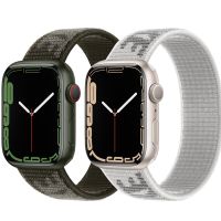 สายห่วงไนล่อนสำหรับ Apple Watch 8 7 Band 45Mm 41Mm 44Mm 40Mm 38Mm 42Mm Smart watch Series 3 5 6 SE สร้อยข้อมือ Correa Watchband ultra 49mm