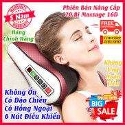 Gối massage cổ vai gáy lưng và cột sống chính hãng hồng ngoại 20 bi cao cấp