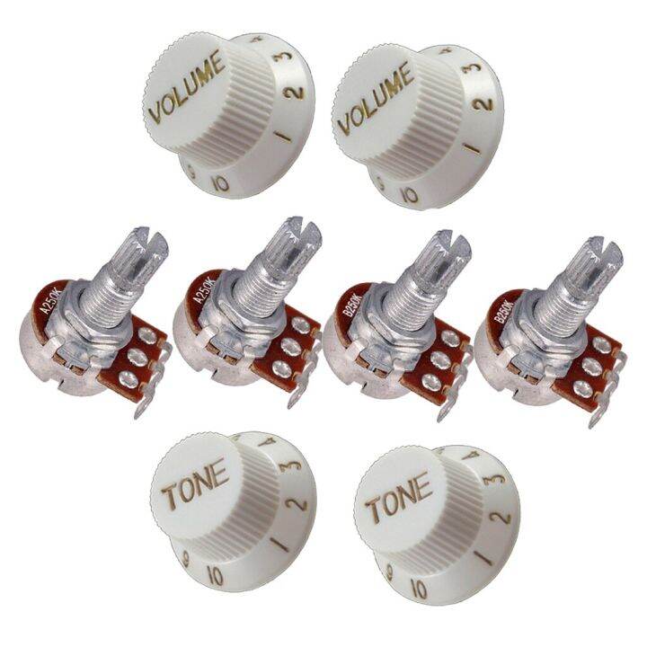 4-pcs-guitar-potentiometer-audio-pots-a250k-b250k-18mm-replacement-amp-4-pcs-guitar-volume-tone-control-knobs-white-guitar-bass-accessories