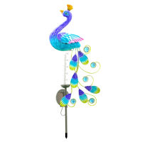 Peacock Solar Light with Rain Gauge Lawn Lamp Vintage Solar Powered Peacock Greensward Lamp Yard Garden Decoration