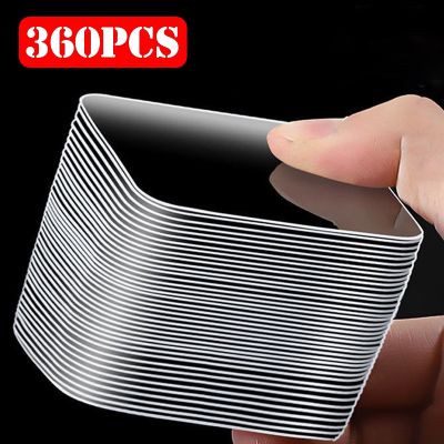 ❁♀ 360/180pcs Transparent Wall Stickers Double Sided Tape Adhesive Non-Traceless Tape Waterproof Nano Clear Face Tape Home Supplies