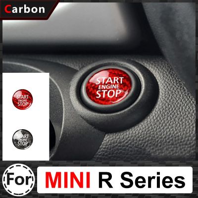 Car Starter Start Up Button Cover For MINI ONE Cooper S JCW R55 R56 R57 R58 R60 R61 Interior Carbon Fiber Sticker Accessories