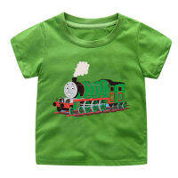 เสื้อทีเชิ๊ตเด็กลายการ์ตูนโทมัส The Train น่ารักสำหรับเด็กผู้ชาย100% เสื้อยืดสำหรับเด็กผู้หญิง