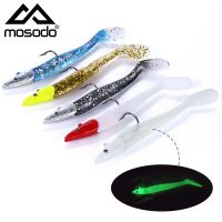 Mosodo เหยื่อตกปลา Minnow เหยื่อล่อหัวนิ่ม10G 19G 34G พร้อมตะขอ T หางหอกล่อปลาเบสทะเลตกปลา5ชิ้น