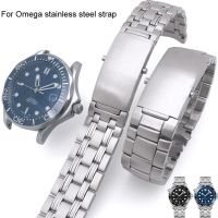 สายนาฬิกาสำหรับ Omega Planet Ocean 007 Seamaster 600นาฬิกาสายโลหะสแตนเลสชาย B สายโซ่18มม. 20มม.