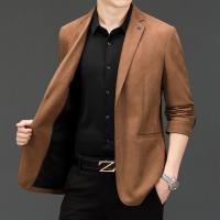 High End New Designer Brand Luxury Casual Fashion Expensive Elegant Blazer Jacket Party Brown Trendy Suit Coat Mens Clothes