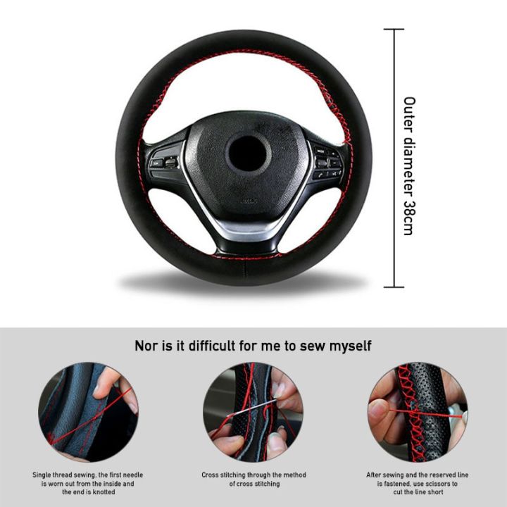 fur-steering-wheel-cover-for-car-universal-38cm-braided-car-steering-wheel-protection-cover-leather-anti-slip-interior-parts