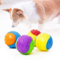 Rubber Chew Bouncy Squeaky Balls Pet Dog Toys