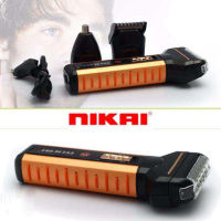 NIKAI ปัตตาเลี่ยนไฟฟ้าไร้สาย 3 in 1 เปลี่ยนหัวได้ 3 หัว NK-1087-3 ใบมีดสเตนเลส มอเตอร์ Pd อัลลอยด์ ระบบแบตเตอรี่ 2 in 1 ทั้งชาร์จและใส่ถ่าน ใช้ต่อเนื่องยาวนาน - สีทอง