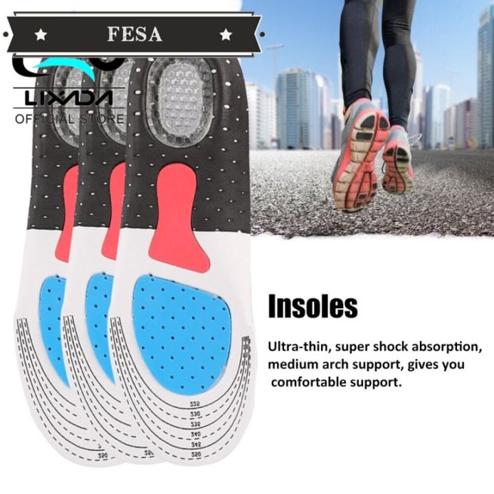 FESA Foot Arch Support Sport Shoe Pad Running Gel Insoles Insert ...