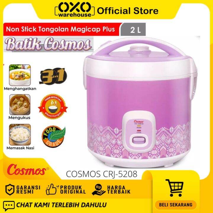 Cosmos Magicom 2 Liter Rice Cooker Crj 5208 Bc Batik Series Garansi