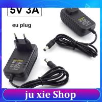 JuXie store AC to DC 5V 3A 3000mA Power Adapter Supply EU US Plug 100V-240V Converter Wall charger 5.5mm x2.5mm For LED Strip Light