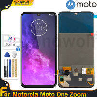 Beyondwolf จอ AMOLED ของแท้สำหรับ Motorola Moto ชิ้นส่วนจอสัมผัสแอลซีดีของเครื่องแปลงดิจิทัลซูมหนึ่งจอสำหรับ Motorola Moto One Zoom