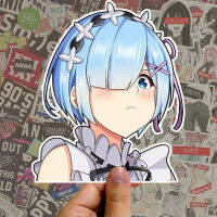 Rem สติ๊กเกอร์ Re-zero เร็ม Anime Sticker เรม อนิเมะ สติ๊กเกอร์ รีเซทชีวิตฝ่าวิกฤตต่างโลก เรม น่ารัก ไวฟุ เรม Rezero