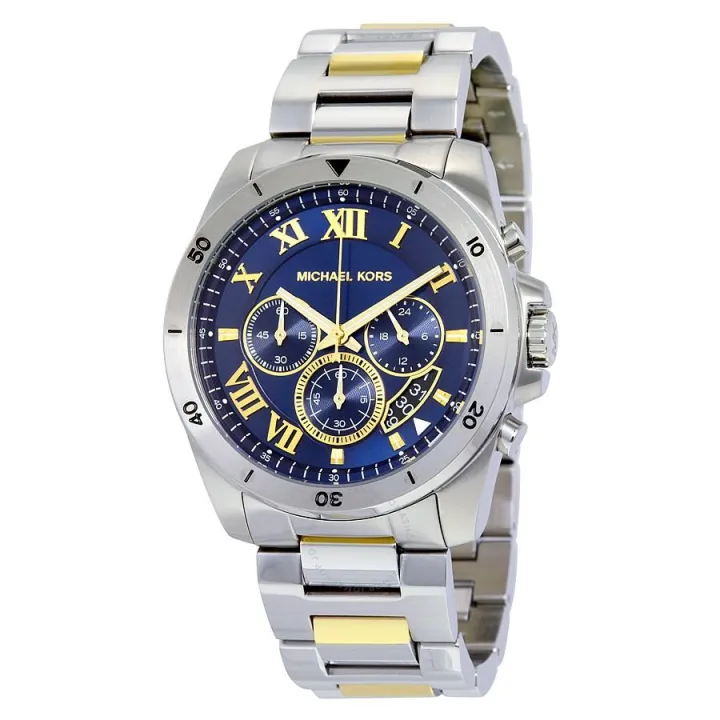 Michael Kors MK Brecken Chronograph Blue Dial Two-tone Men's Watch (MK8437)  | Lazada PH