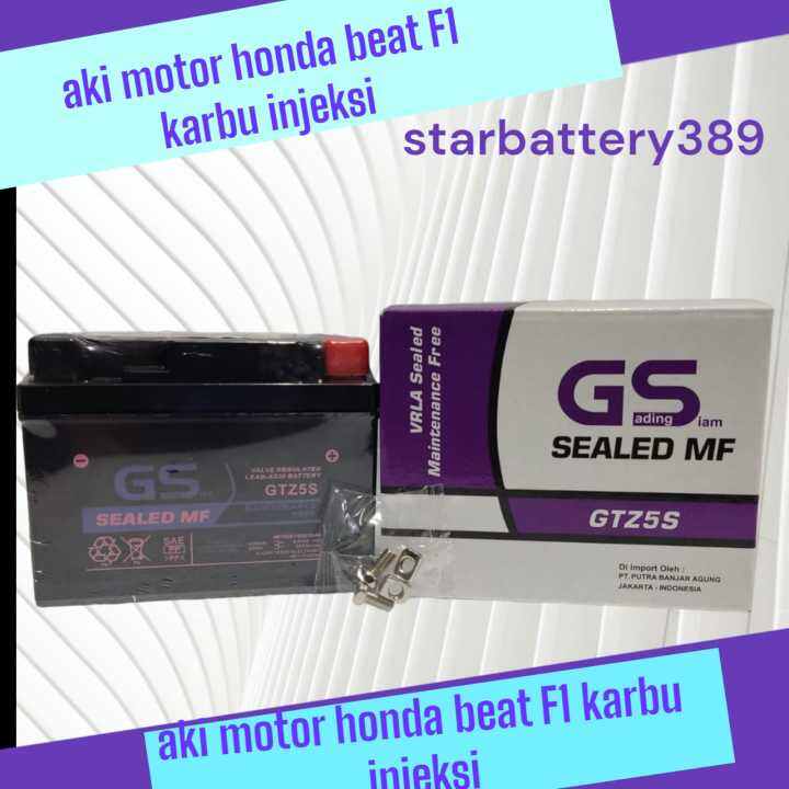 Aki Motor Honda Beat F1 CW Karbu (GSE) Gtz5s Aki kering Honda Beat F1