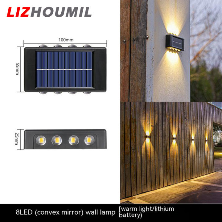 lizhoumil-ip65โคมไฟติดผนังพลังงานแสงอาทิตย์กลางแจ้ง-กันน้ำขึ้นลงถนนไฟแต่งสวนตกแต่งระเบียงถนน