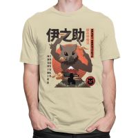 Hashibira Inosuke Vintage Mens T Shirt 100 Percent Cotton Short Sleeve Shirt Demon Slayer No Yaiba T Shirt 100% Cotton