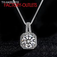 ✧❈卍 925 Silver Needle Bridal Pendant Necklace For Decoration Fashion Square CZ Crystal Bezel Setting Women Girls Party Engagement