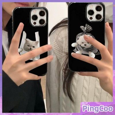 PingCoo - iPhone 14 13 12 XR Soft Cartoon Dog and Protection Shockproof Back Cover