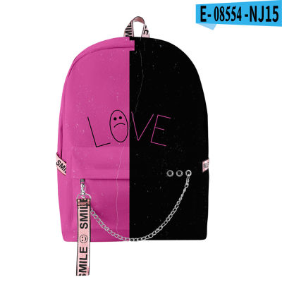Love Lil Peep Boys Girls Teenager Backpack Bags Women Men Casual Streetwear Hip Hop Chain USB 3D Backpacks Chains Harajuku Bags