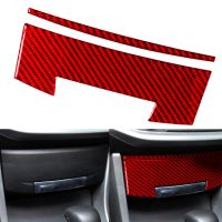 2Pcs/Set Front Center Storage Box Panel Trim Cover Red Carbon Fiber Fit for Honda Accord 2013 2014 2015 2016 2017