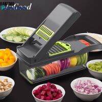 เครื่องหั่นผัก JvGood รุ่น Vegetable Slicer Cutter Grater Mandoline Slicer ตัดแต่ง ทำคาร์รอตและเครื่องบดผลไม้ มีกระชั้นระบายน้ำ